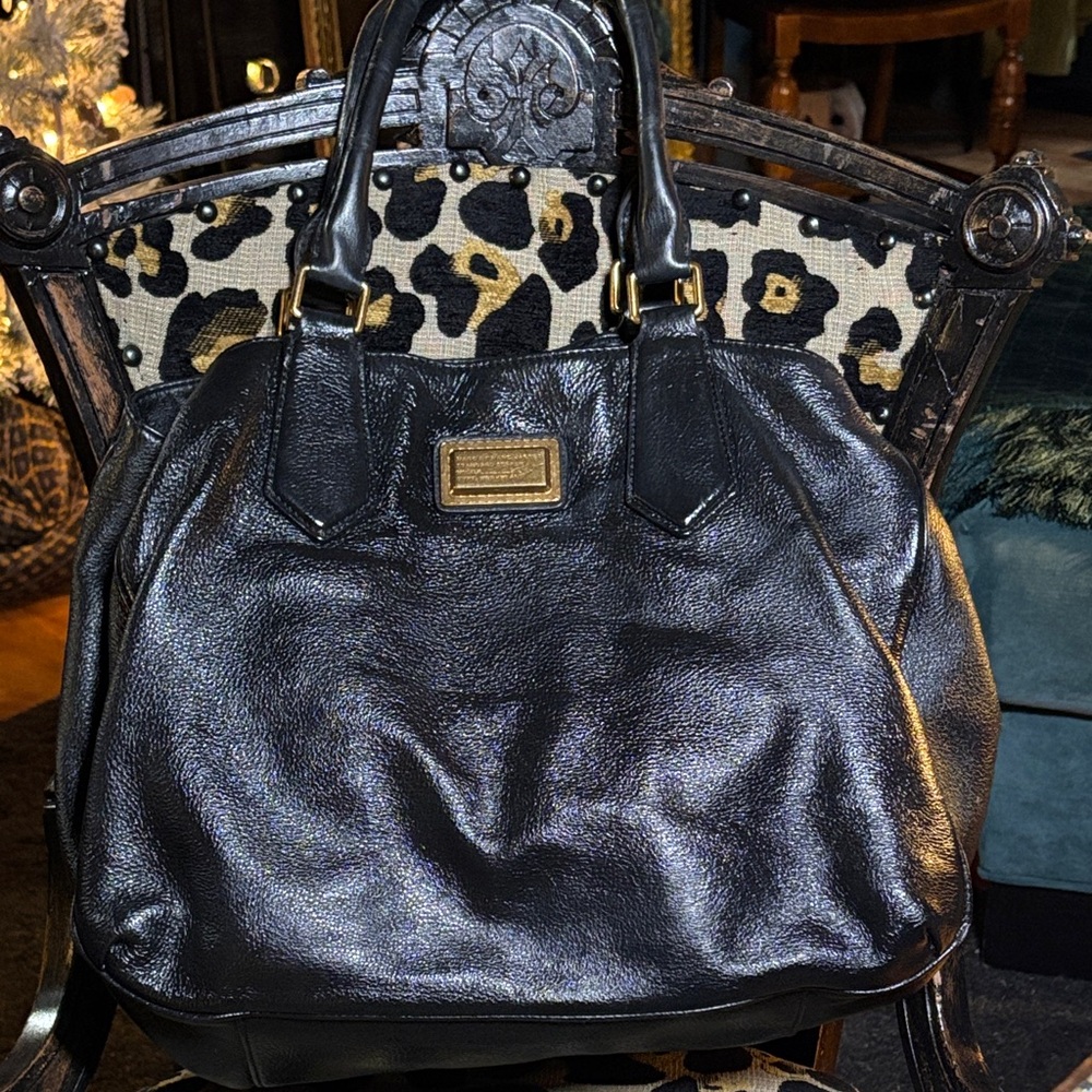 Marc Jacobs Black Leather Hobo Bag